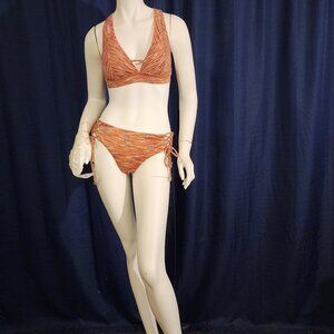 Size M Becca by Rebecca Virtue Bikini W/Lace-Up Accent Bottoms Excellent Cond.